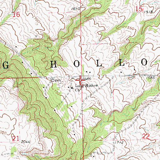 Topographic Map of Township of Long Hollow, SD