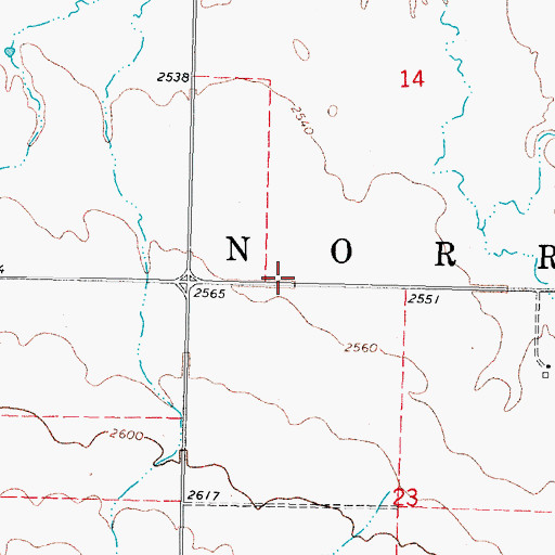 Topographic Map of Township of Norris, SD