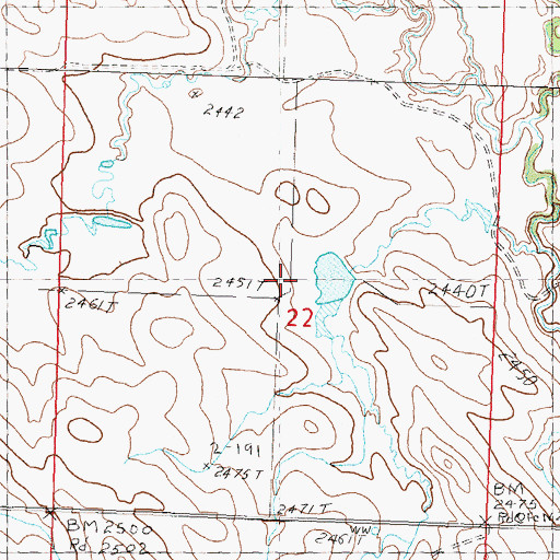 Topographic Map of Township of Grindstone, SD