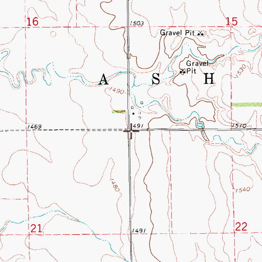 Topographic Map of Township of Ash, SD
