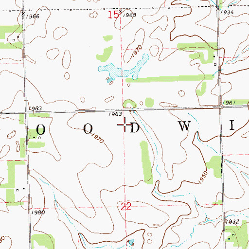 Topographic Map of Township of Goodwin, SD