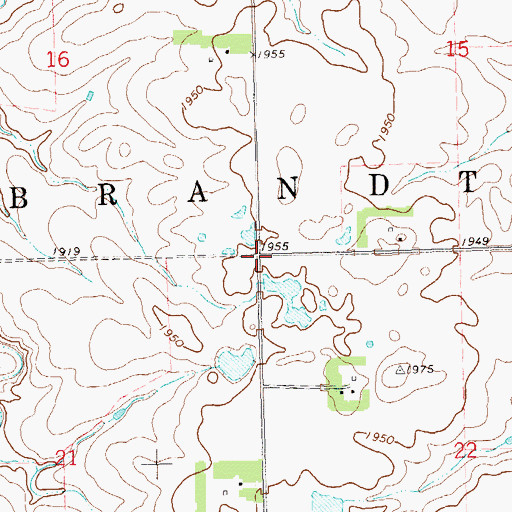 Topographic Map of Township of Brandt, SD