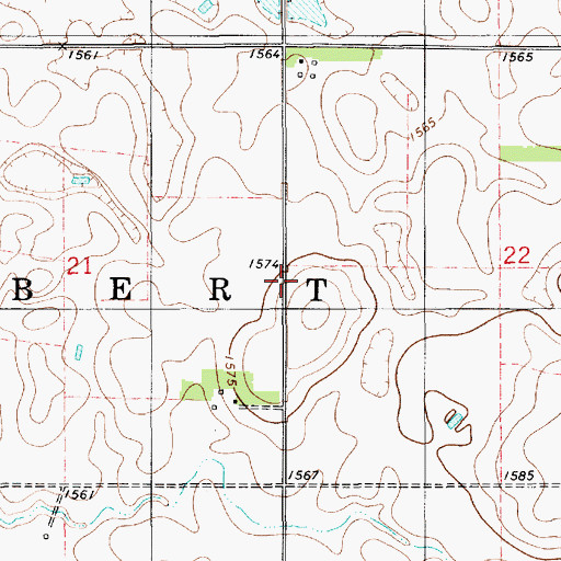 Topographic Map of Township of Joubert, SD