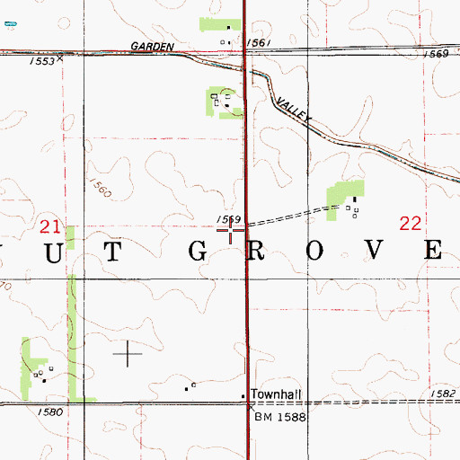 Topographic Map of Township of Walnut Grove, SD