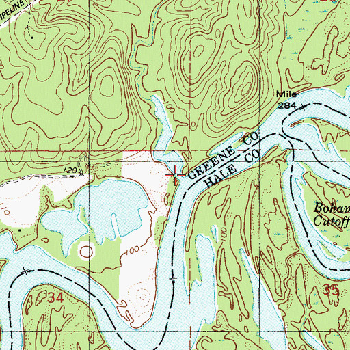 Topographic Map of Sims Creek, AL