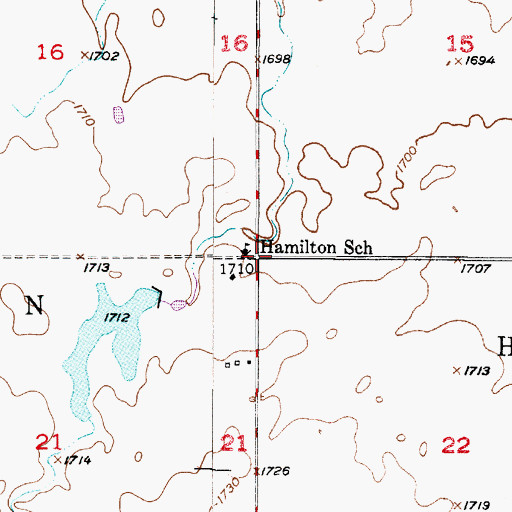 Topographic Map of Township of William Hamilton, SD