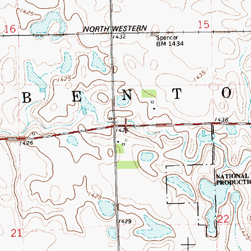 Topographic Map of Township of Benton, SD