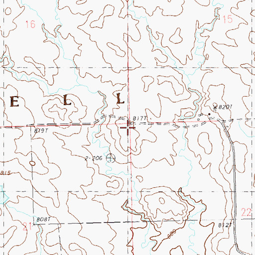 Topographic Map of Township of Duell, SD