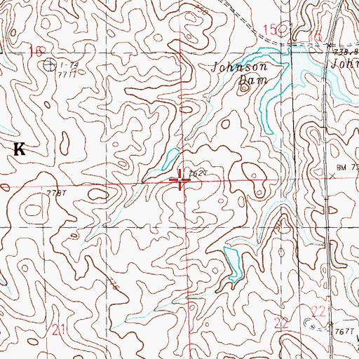 Topographic Map of Township of Burdick, SD