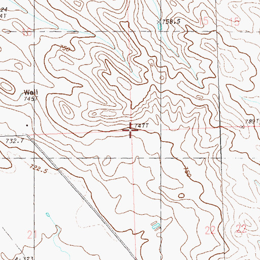 Topographic Map of Township of Flat Creek, SD