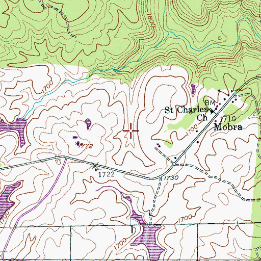 Topographic Map of Davis Lake Dam Number Two, TN