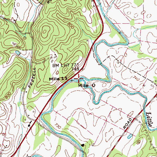 Topographic Map of Big Sewee Creek, TN