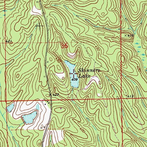 Topographic Map of Skinners Lake, AL