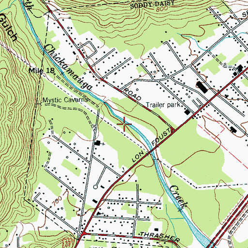 Topographic Map of Chickamauga Gulch, TN