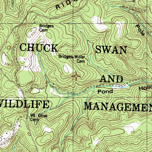 Topographic Map of Chuck Swan Wildlife Management Area, TN