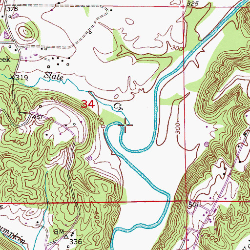 Topographic Map of Slate Creek, AL