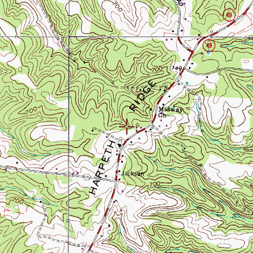 Topographic Map of Harpeth Ridge, TN