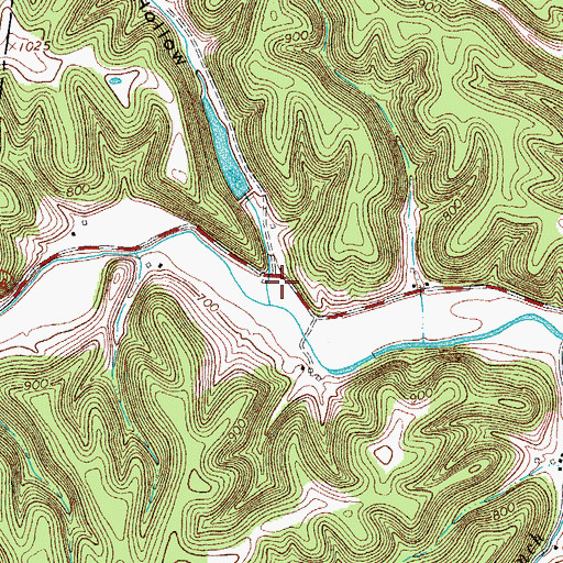 Topographic Map of Hudson Hollow, TN