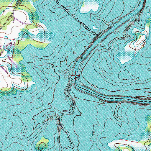 Topographic Map of Hurricane Creek, TN