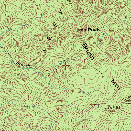Topographic Map of Jeffrey Hell, TN