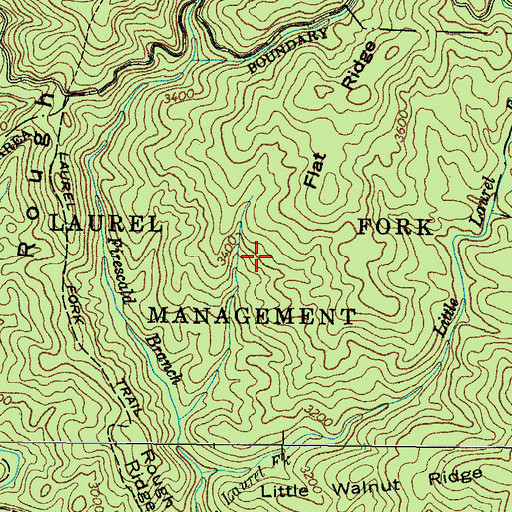 Topographic Map of Laurel Fork Wildlife Management Area, TN
