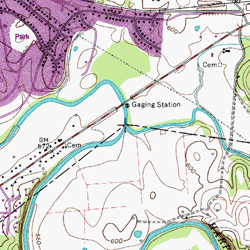 Topographic Map of Little Harpeth River, TN