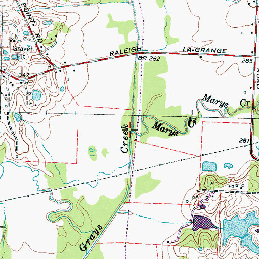 Topographic Map of Marys Creek, TN