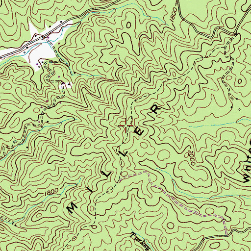 Topographic Map of Miller Ridge, TN