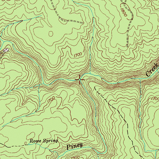 Topographic Map of Moccasin Creek, TN