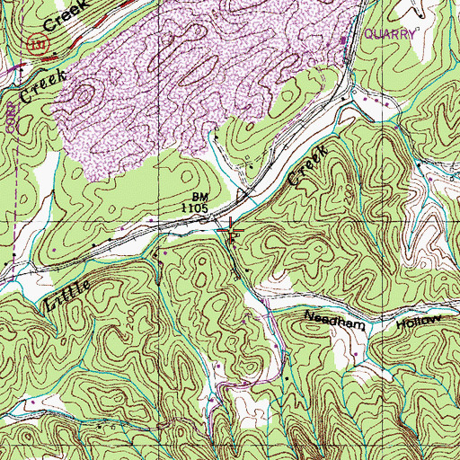 Topographic Map of Needham Hollow, TN