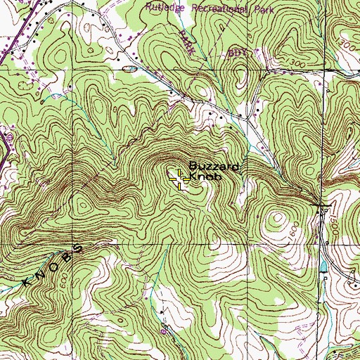 Topographic Map of Richland Knobs, TN