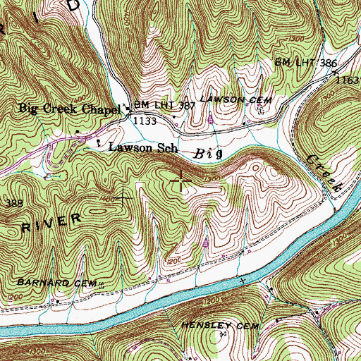 Topographic Map of River Ridge, TN