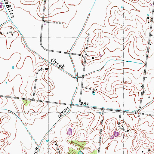 Topographic Map of RoEllen Creek, TN