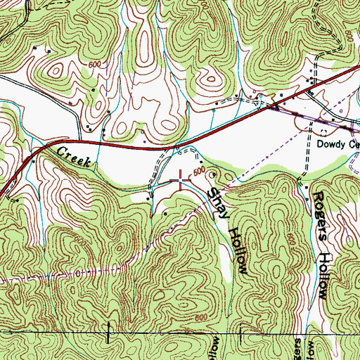 Topographic Map of Shay Hollow, TN