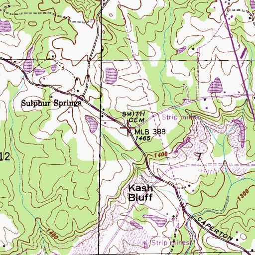 Topographic Map of Smith Cemetery, AL
