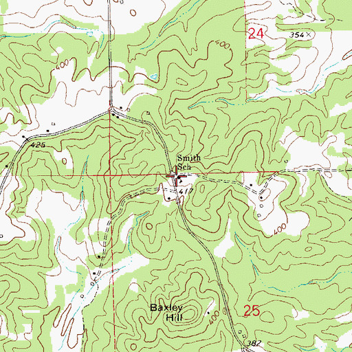 Topographic Map of Smith Church, AL