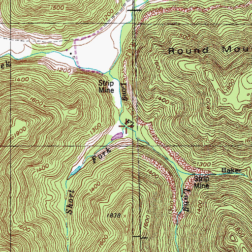 Topographic Map of Short Fork, TN