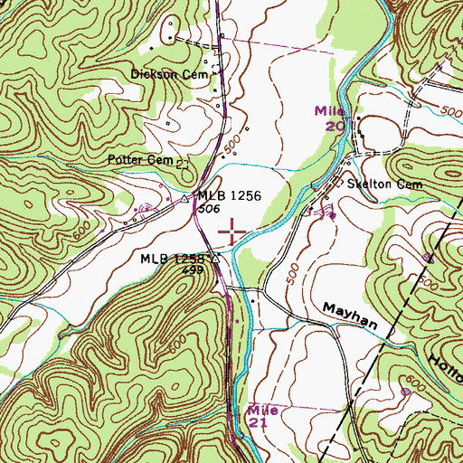 Topographic Map of Shoulder Strap Branch, TN