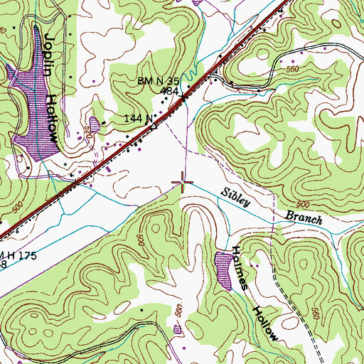 Topographic Map of Sibley Branch, TN
