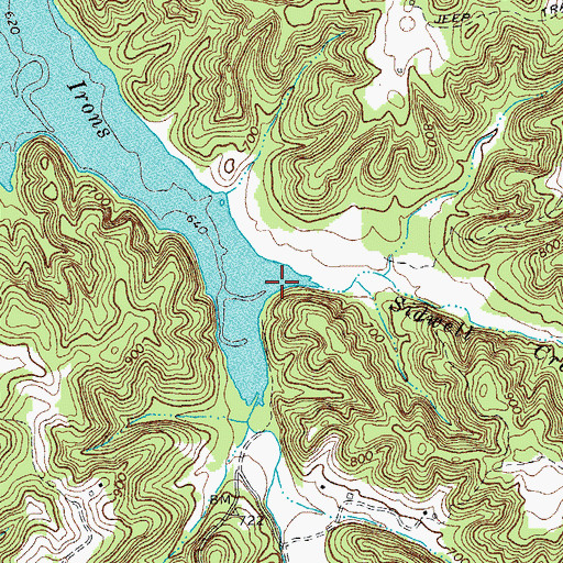 Topographic Map of Sidwell Creek, TN