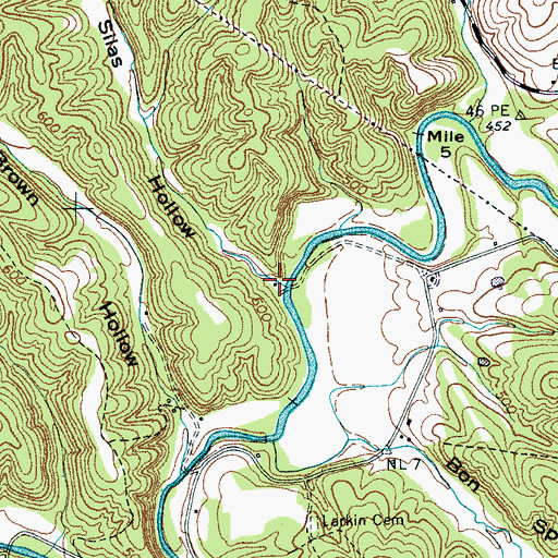Topographic Map of Silas Hollow, TN