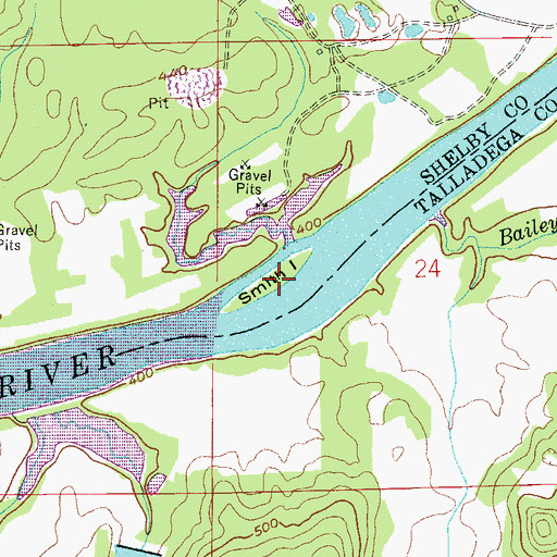 Topographic Map of Smith Island, AL