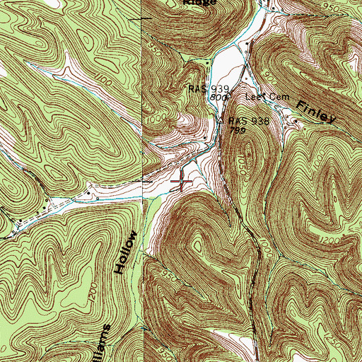 Topographic Map of Sissom Hollow, TN