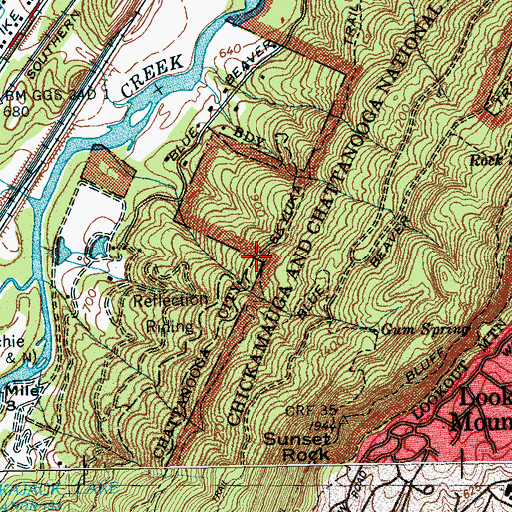 Topographic Map of Skyuka Trail, TN