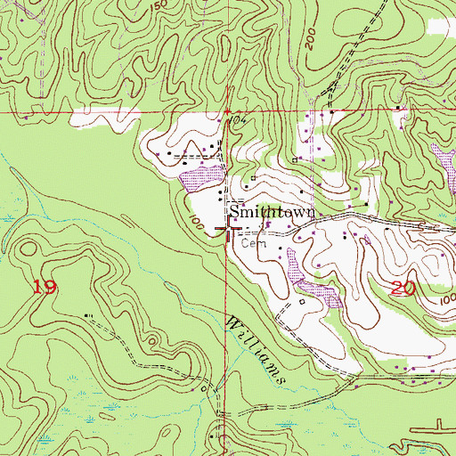 Topographic Map of Smithtown, AL