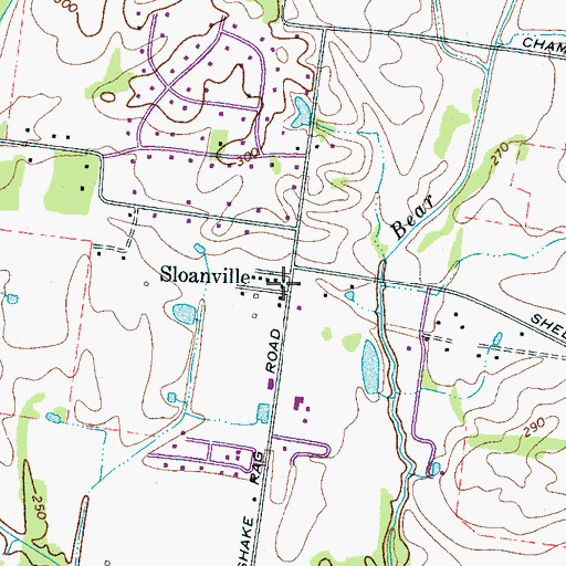 Topographic Map of Sloanville, TN