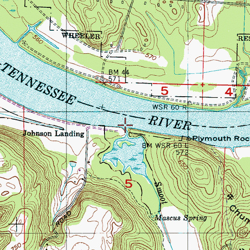 Topographic Map of Smoot Branch, AL