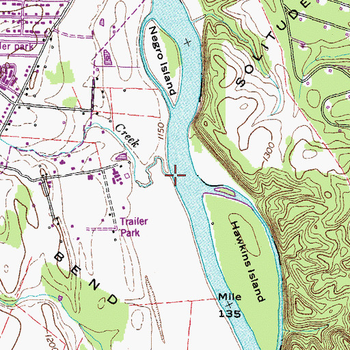 Topographic Map of Smith Creek, TN