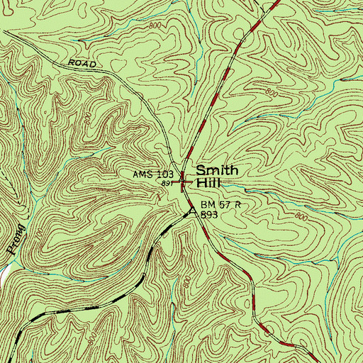 Topographic Map of Smith Hill, TN