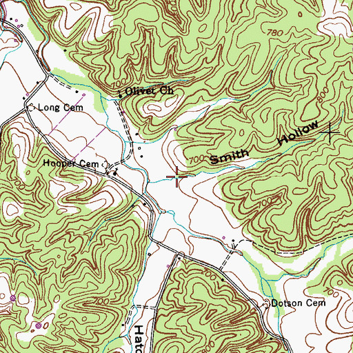 Topographic Map of Smith Hollow, TN